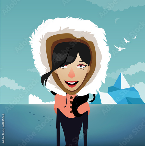 Beautiful girl in winter