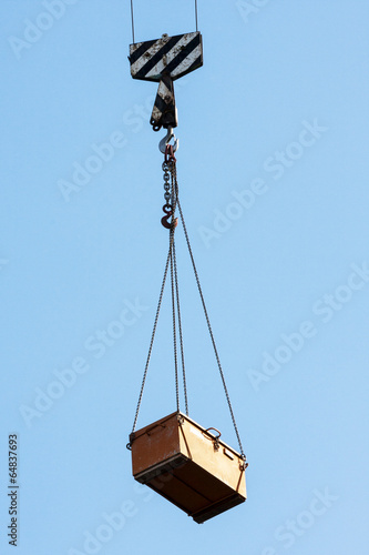 Crane hook with container photo