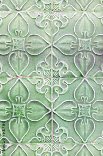 Typical green tiles lisbon