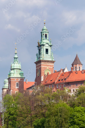 Wawel Cathedral towers in Krakow #64842219