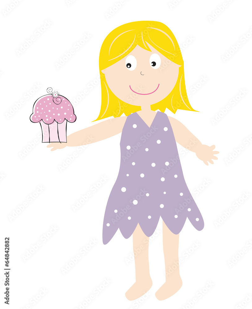 Girl Holding Cupcake Girl Holding Cupcake