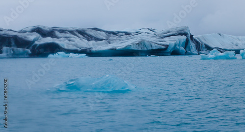 Beatiful vibrant picture of icelandic glacier and glacier lagoon © tsuguliev