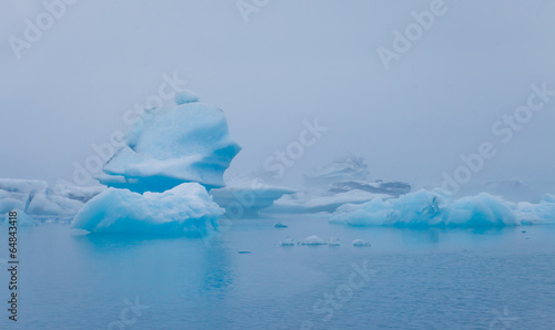 Beatiful vibrant picture of icelandic glacier and glacier lagoon © tsuguliev