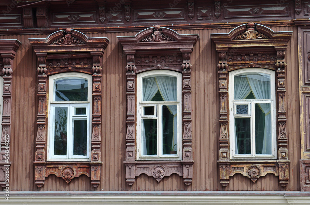 Windows of an architectural and historical monument to Tyumen, 