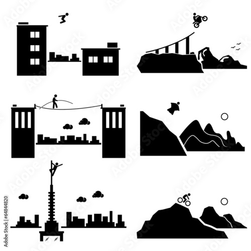 Extreme Sports Pictogram Icon Cliparts