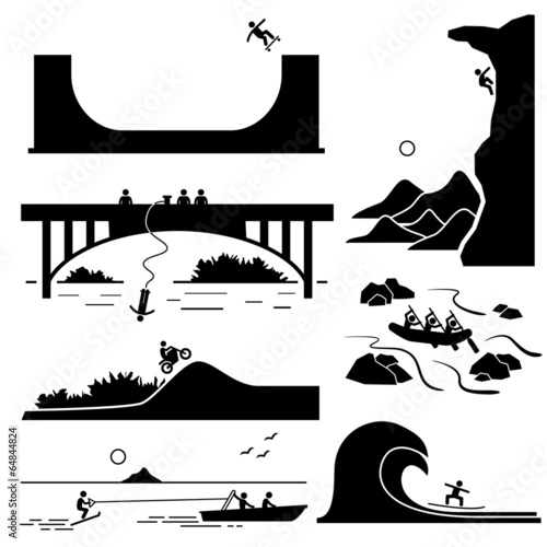 Extreme Sports Pictogram Icon Cliparts