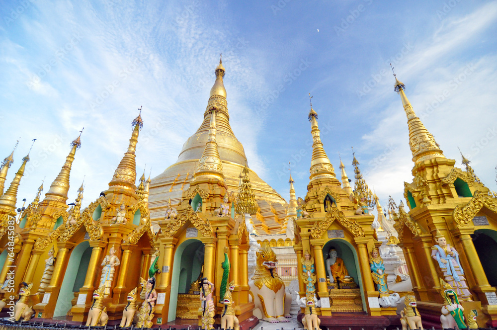 Shwedagon Pagoda Temple in Yangon, Myanmar.