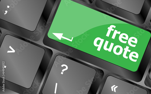 Keyboard with free quote button, business concept