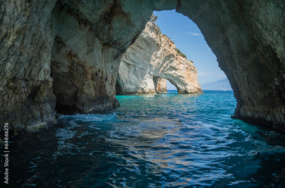 Fototapeta premium Niebieskie jaskinie, Zakinthos, Grecja