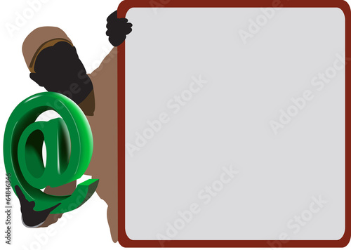 commerciante con text box