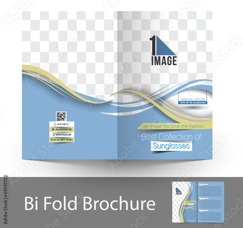 Optician Sunglasses Store Bi-Fold Mock up & Brochure Design