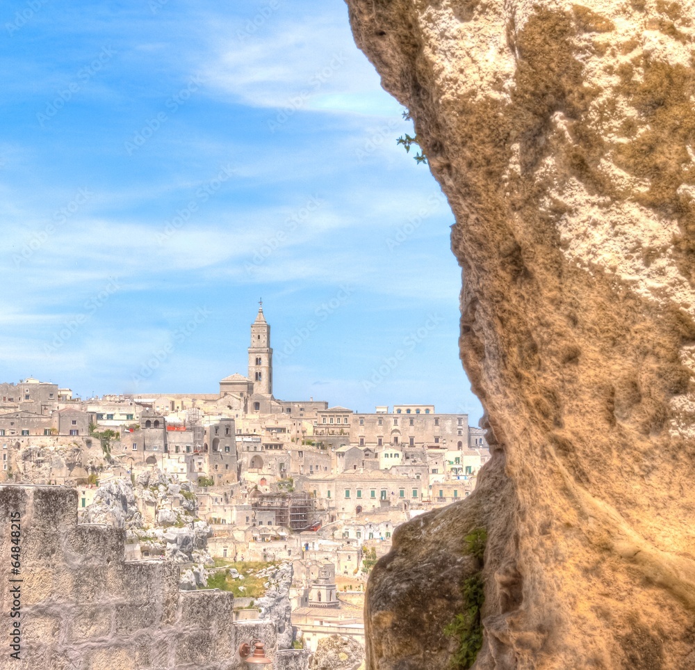 View of Matera, Italy, old town, UNESCO