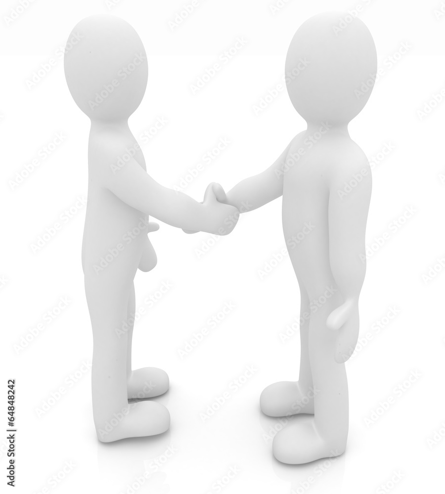 Handshake. 3D mans Handshake. 3D mans