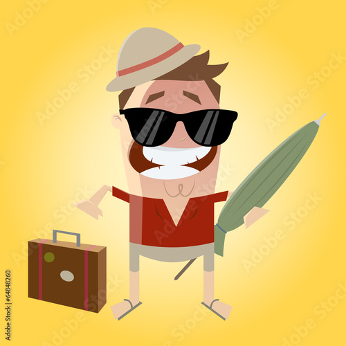 urlaub koffer packen sonnenschirm reise