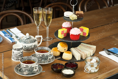 Champagne Afternoon Tea with Scones  Sandwhiches and Cakes