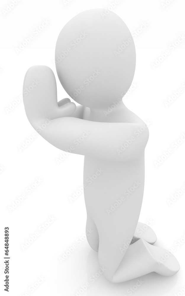 3d mans on his knees. Christian prayer concept 3d mans on his knees. Christian prayer concept
