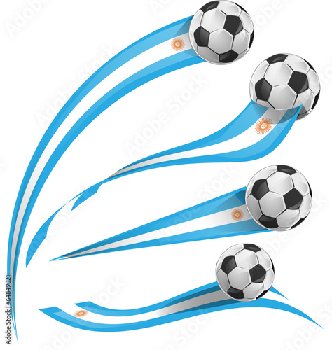 argentina flag set with soccer ball