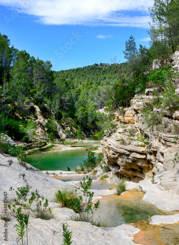 Los Charcos River and Waterfall near Ontinyent, Valencis, Spain photo
