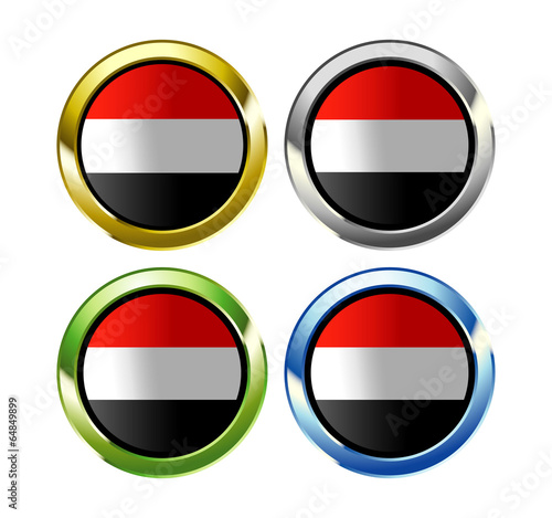 Yemen country flag button