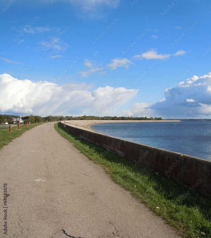 Reservoir of hydroelectric power station (Salaspils, Latvia)