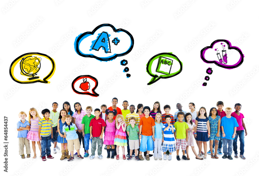 Fototapeta premium Large Group of Multiethnic Children School Activities