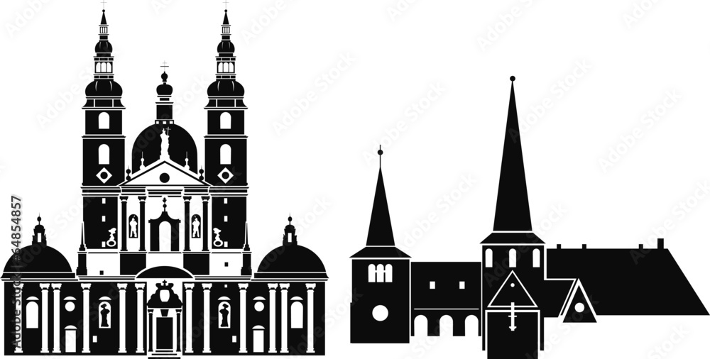 Fulda_Deutschland_Skyline_Silhouette