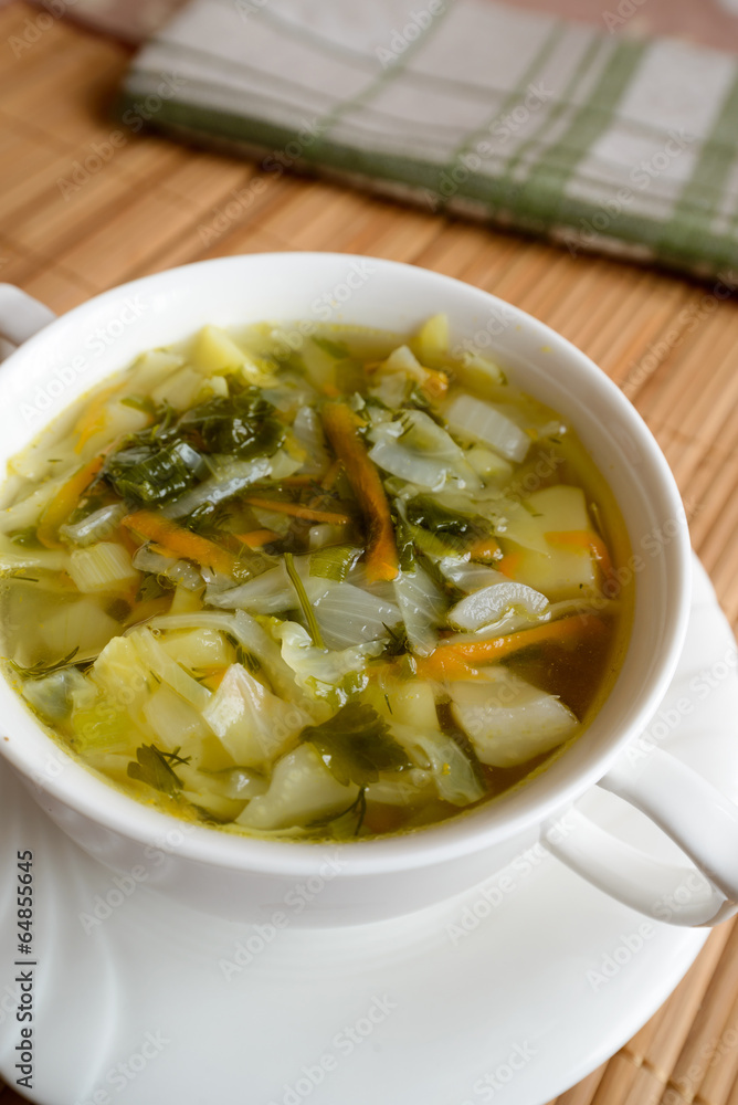 Schi of fresh young cabbage - Russian national dish Schi of fresh young cabbage - Russian national dish
