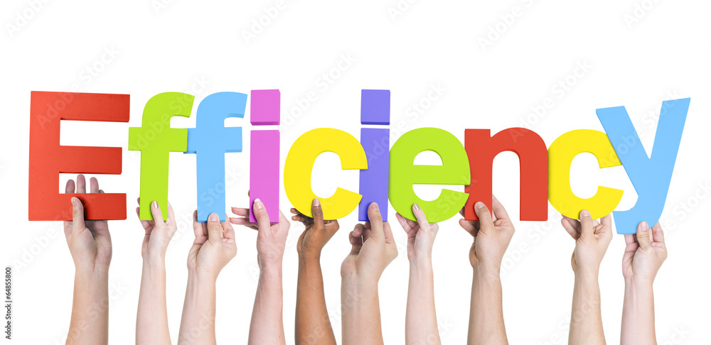 Multiethnic Arms Raised Holding Text Efficiency