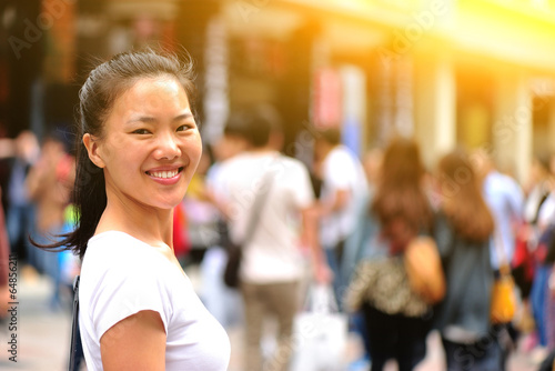 leisure beautiful young asian woman at street