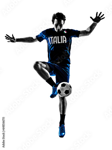 italian soccer players man silhouettes