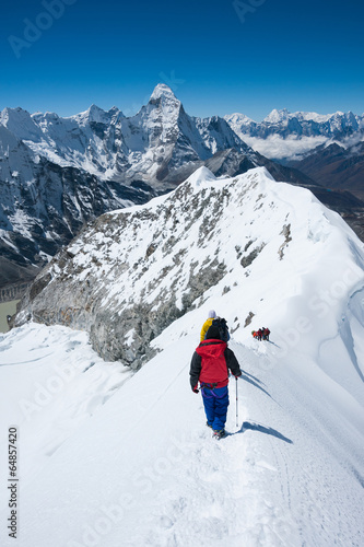 Island peak( Imja Tse) climbing, Everest region, Nepal photo