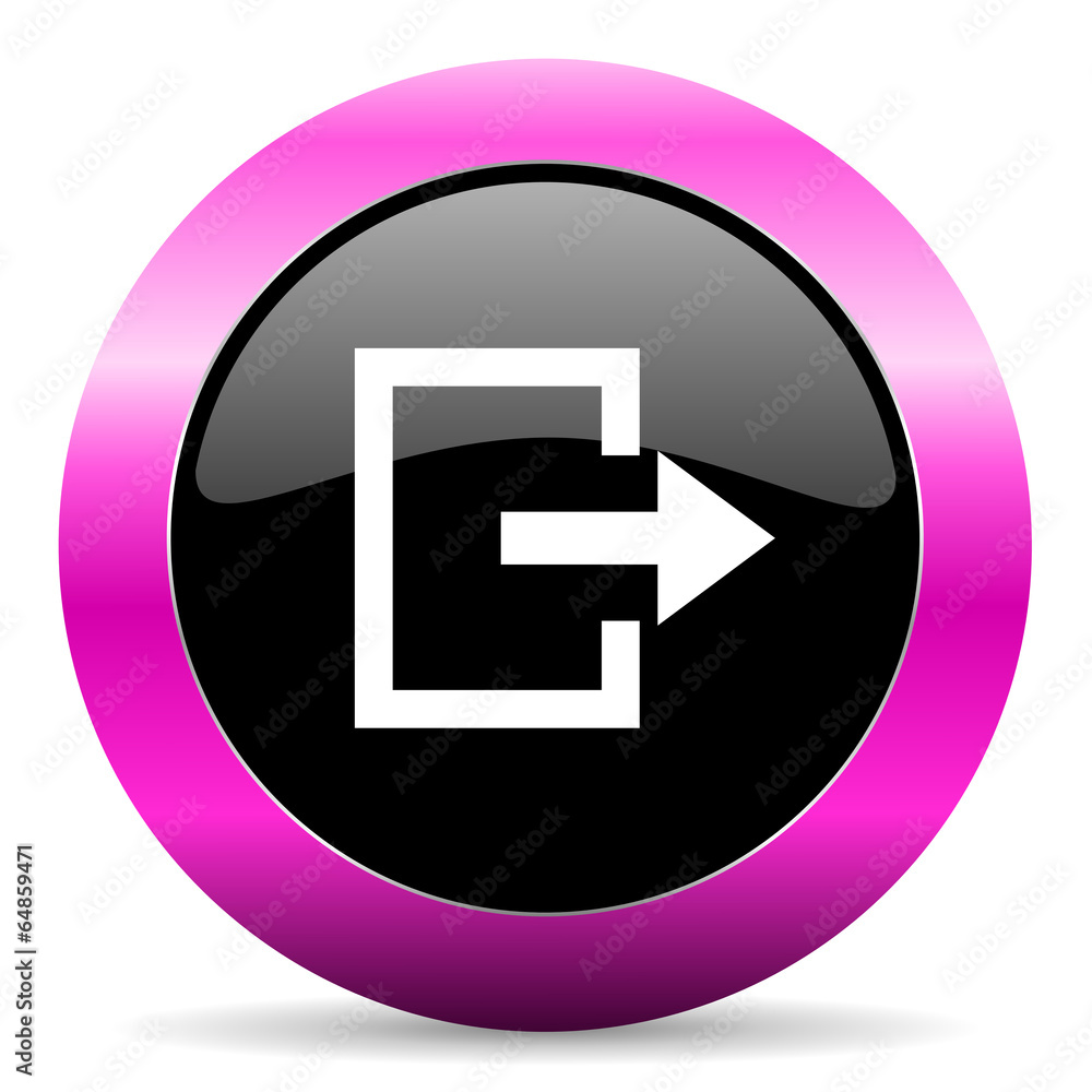 exit pink glossy icon