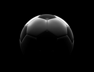 Soccer ball on black background