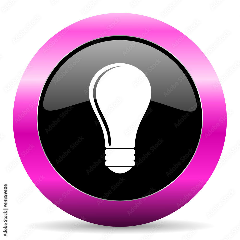 bulb pink glossy icon