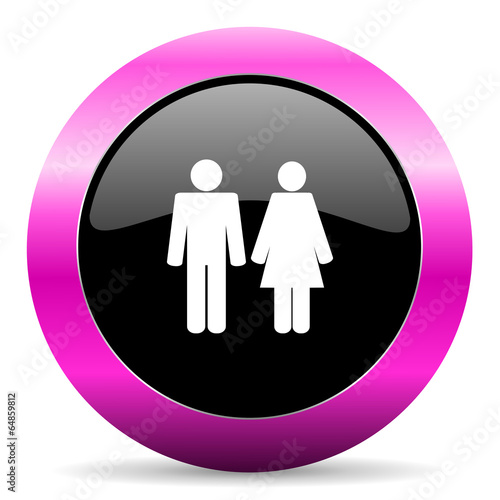 couple pink glossy icon