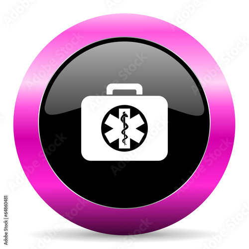 rescue kit pink glossy icon