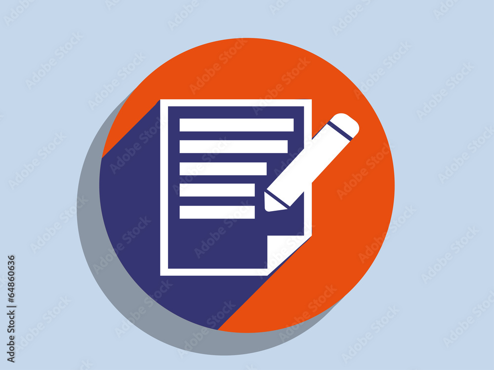 Flat long shadow icon of notes Flat long shadow icon of notes