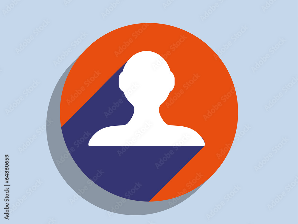 Flat long shadow icon of businessman Flat long shadow icon of businessman