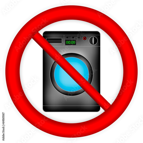 No washing machine sign