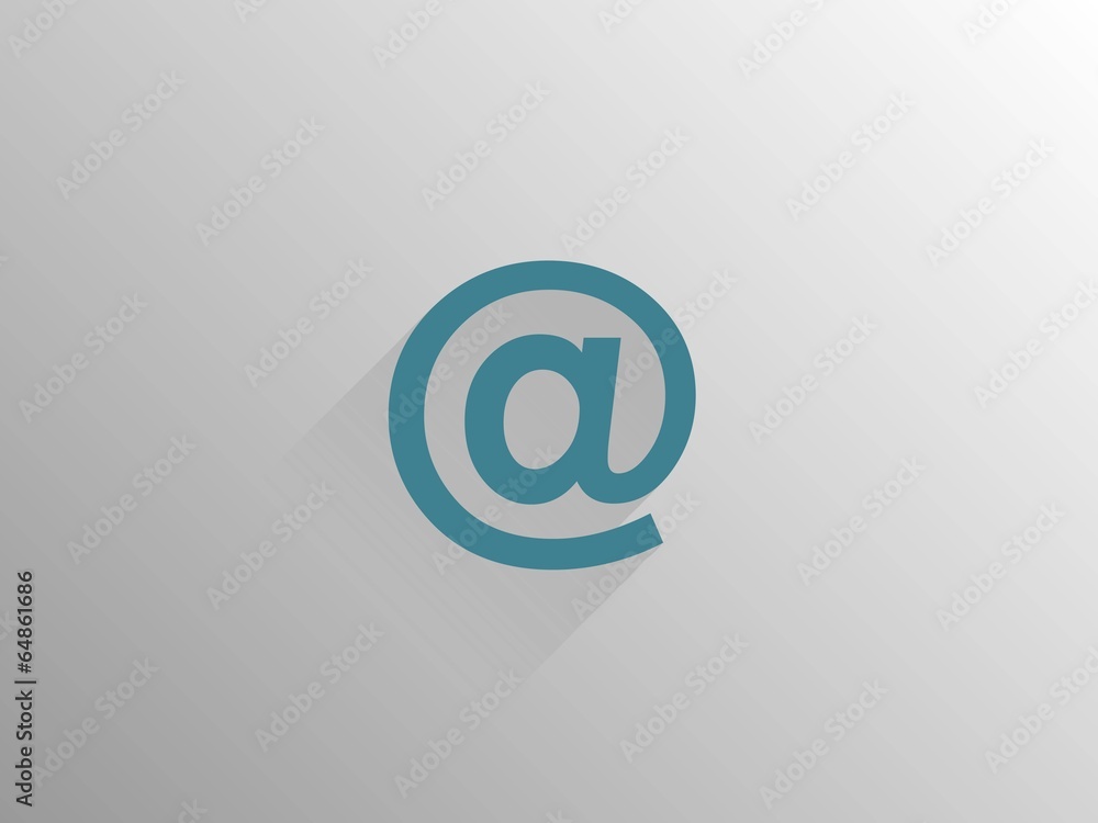 Flat long shadow icon of email Flat long shadow icon of email