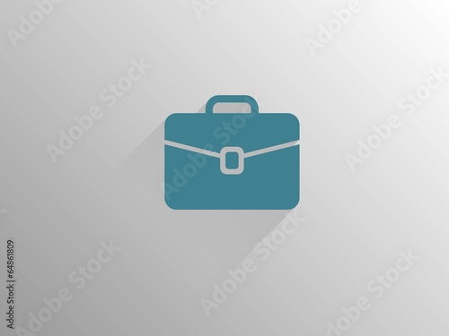 Flat long shadow icon of briefcase