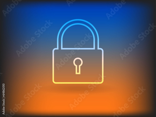 Flat icon of lock