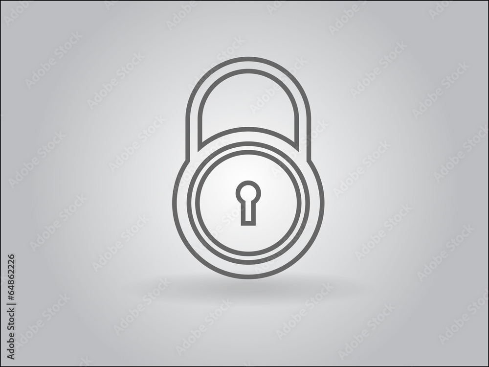 Flat icon of lock