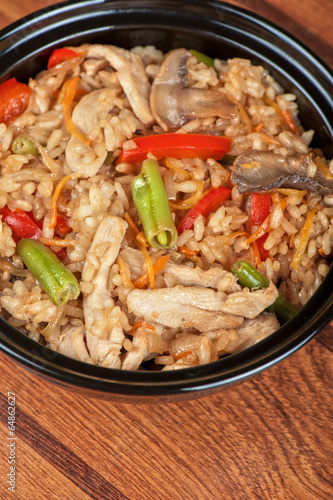 Rice chicken vegetable