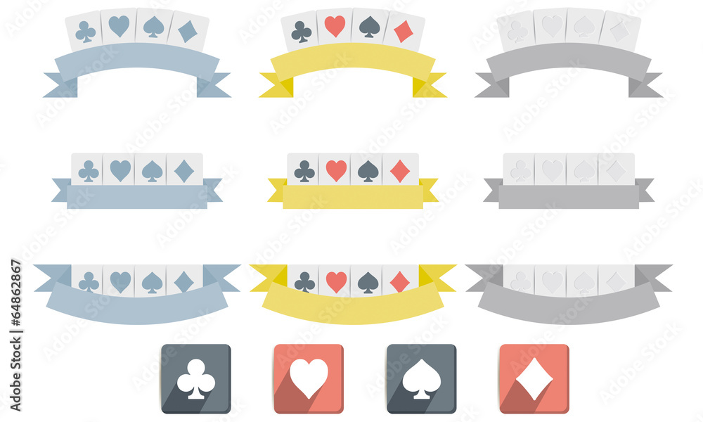 Poker symbols isolated on white background