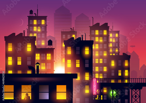 Sunset Over The City