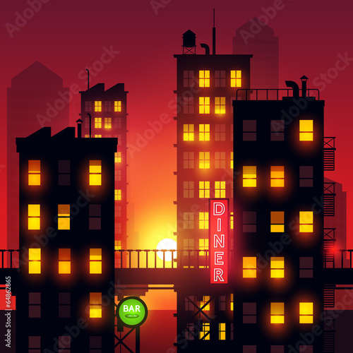Sunset Over The City
