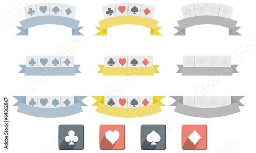 Poker symbols isolated on white background