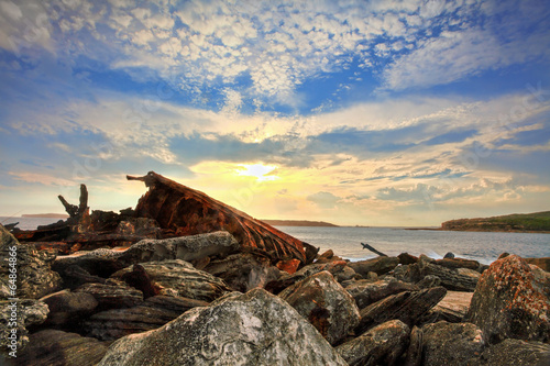 Canvas Print Rusted shipwreck at Botany Bay Sydney Australia
