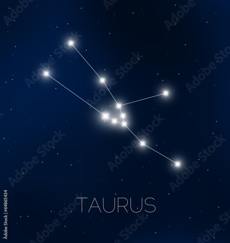 Taurus constellation in night sky